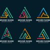 Set of triangle logo collection with modern gradient style Premi