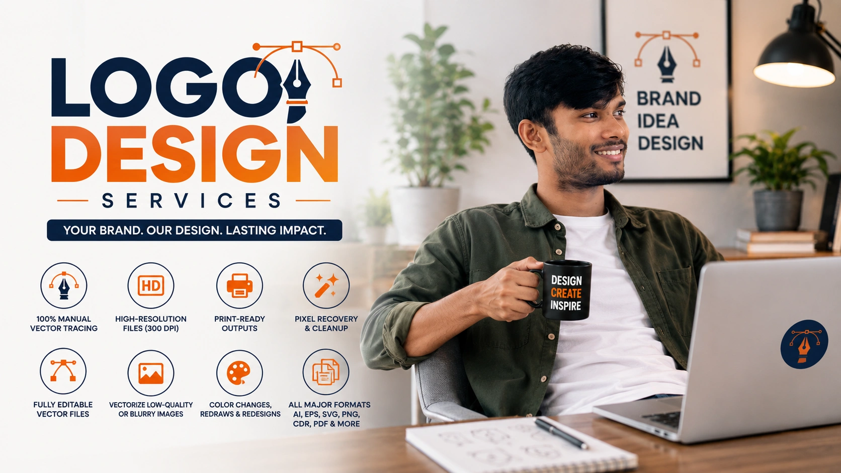 I will fix, edit, modify, recreate, vectorize logo or image to vector design ai, eps