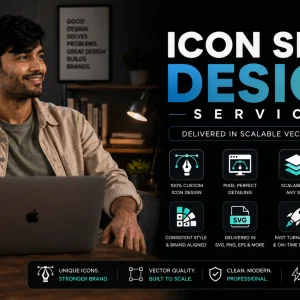I will design clean, scalable vector icons for UI, UX, and apps