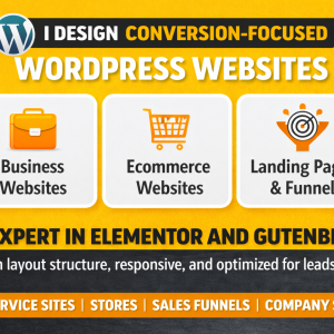 I will design a clean and conversion focused WordPress website