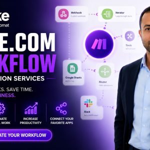 Make.com automation workflow services for business productivity and app integrations.