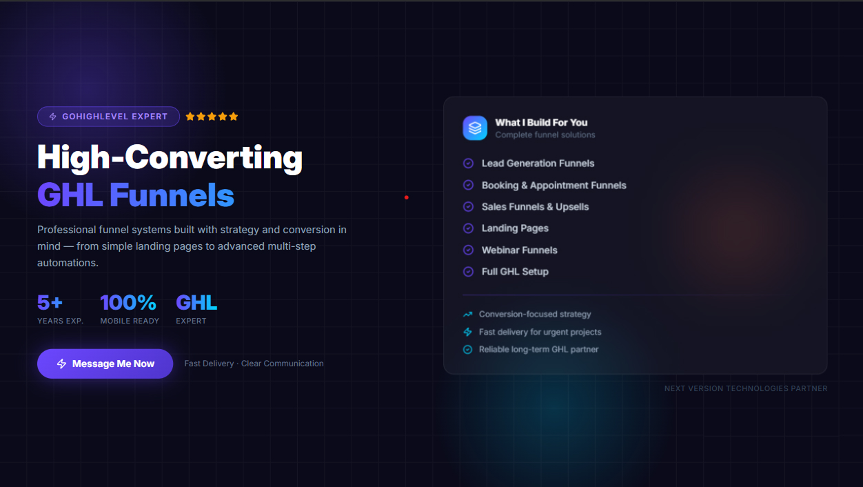 🚀 I Will Design High-Converting GoHighLevel (GHL) Funnels & Landing Pages