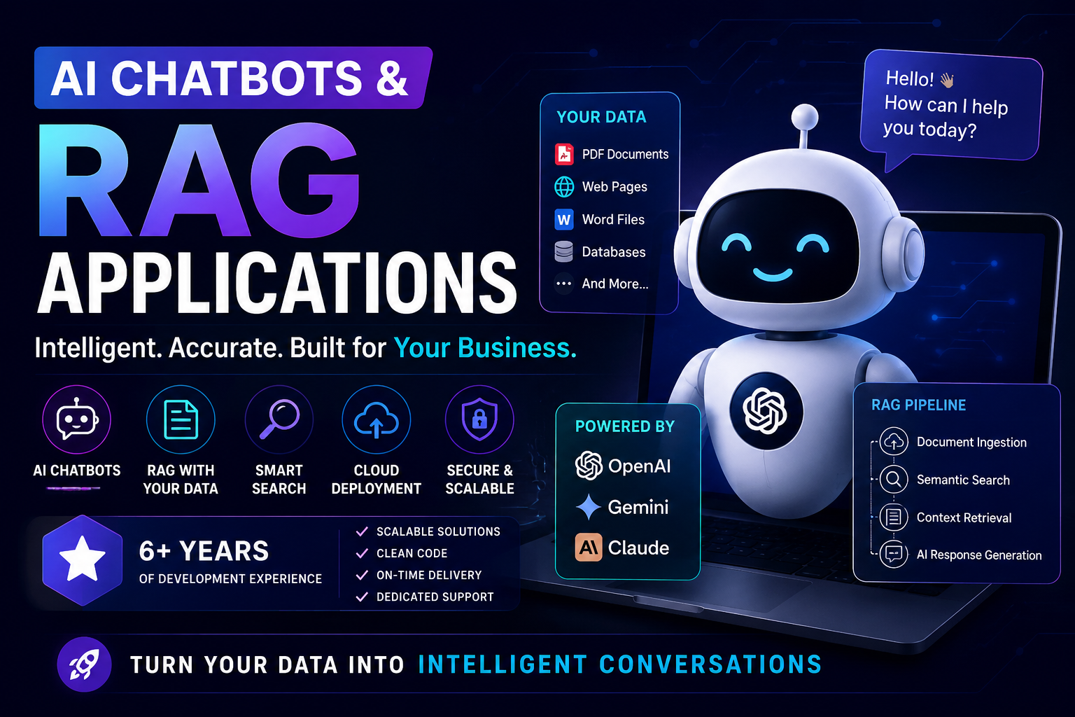 I will do AI Chatbots and RAG Applications for you