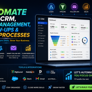 I will automate your CRM, lead management, follow-ups and sales processes
